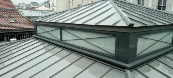 Detailné oplechovanie napojenia svetlíka na hlavnú strechu